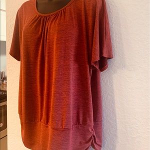 Rust red spandex Ab Studio Blouse